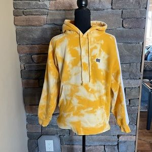 Obey Yellow and White Tie-Dye Hoodie